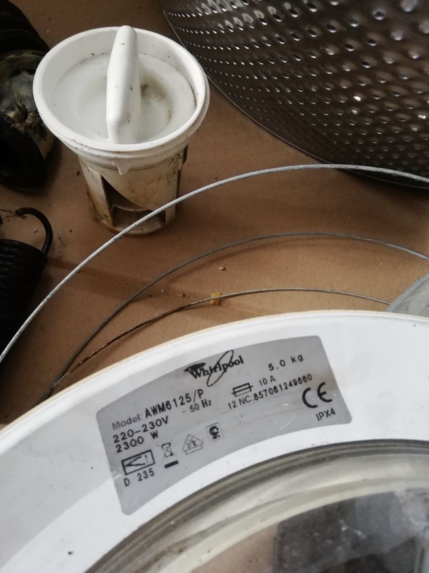 Części zamienne do pralki Whirlpool AWM6125/P bęben Sprężyna Wąż pasek
