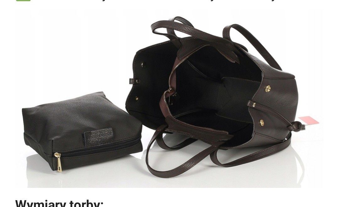 Vera Pelle Włoska skórzana torebka damska Shopper Bag Bests
