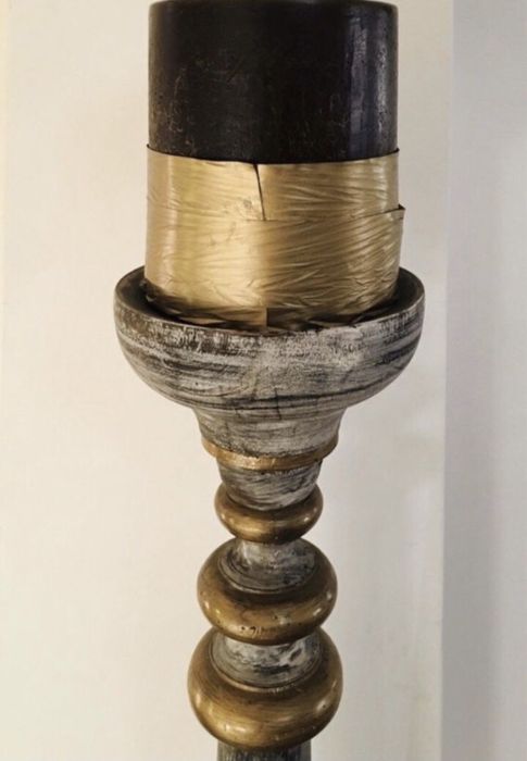 Castiçal / tocheiro antigo anos 90 (altar oratório) vela