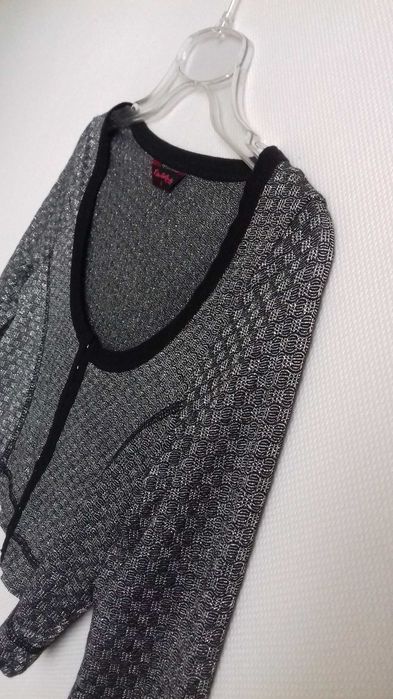 Szary sweterek MISS SELFRIDGE crop top bolerko bluzka wiskoza | 36 S