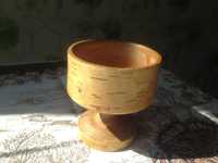Вазочка бокал деревянный диаметр 9см Handmade
