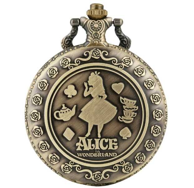 Relógio de Bolso 'Alice no País das Maravilhas' - NOVO