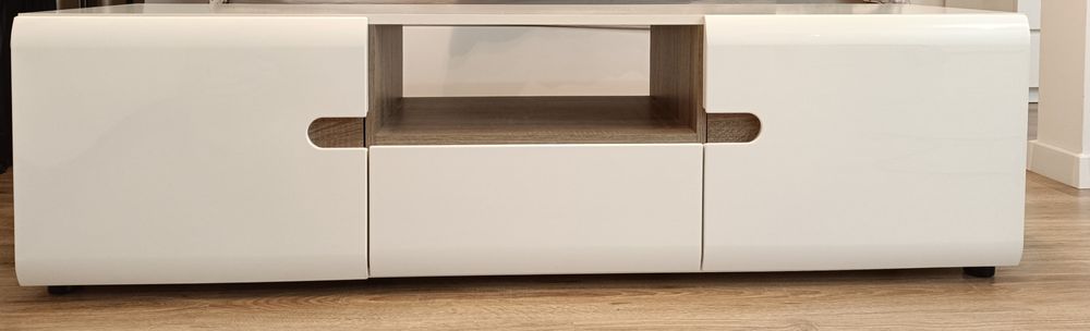 Meble Wójcik linate biały/połysk szafka RTV i stolik kawowy