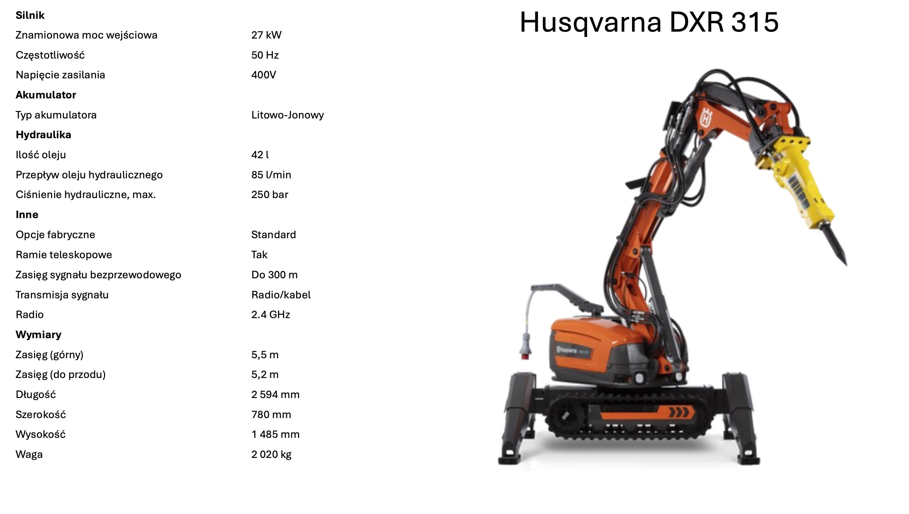 Wynajem zdalnie sterowanych robotów Husqvarna z operatorem