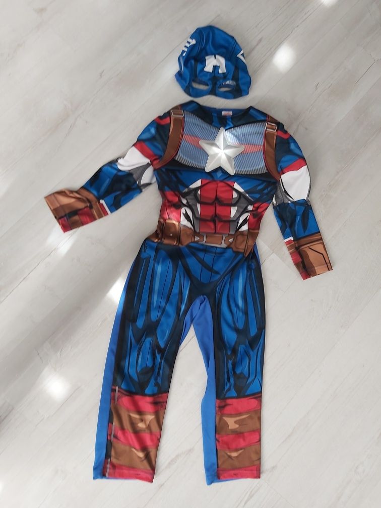 Strój karnawałowy przebranie kostium Marvel Kapitan Ameryka r 116