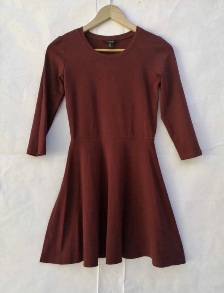 Бордовое красное короткое мини-платье Forever 21 XS S 34 36