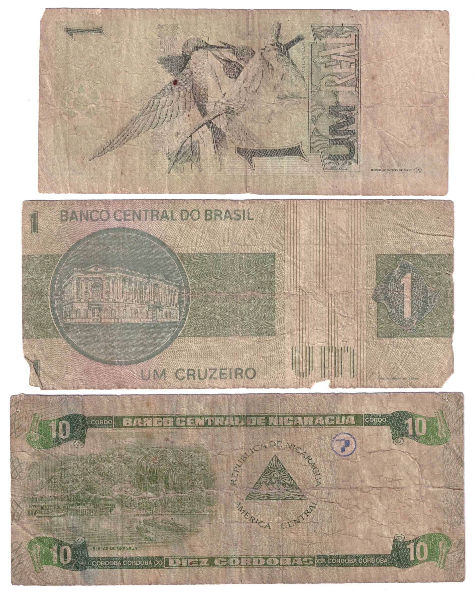 Brazylia/Nikaragua, banknoty (3 szt.)