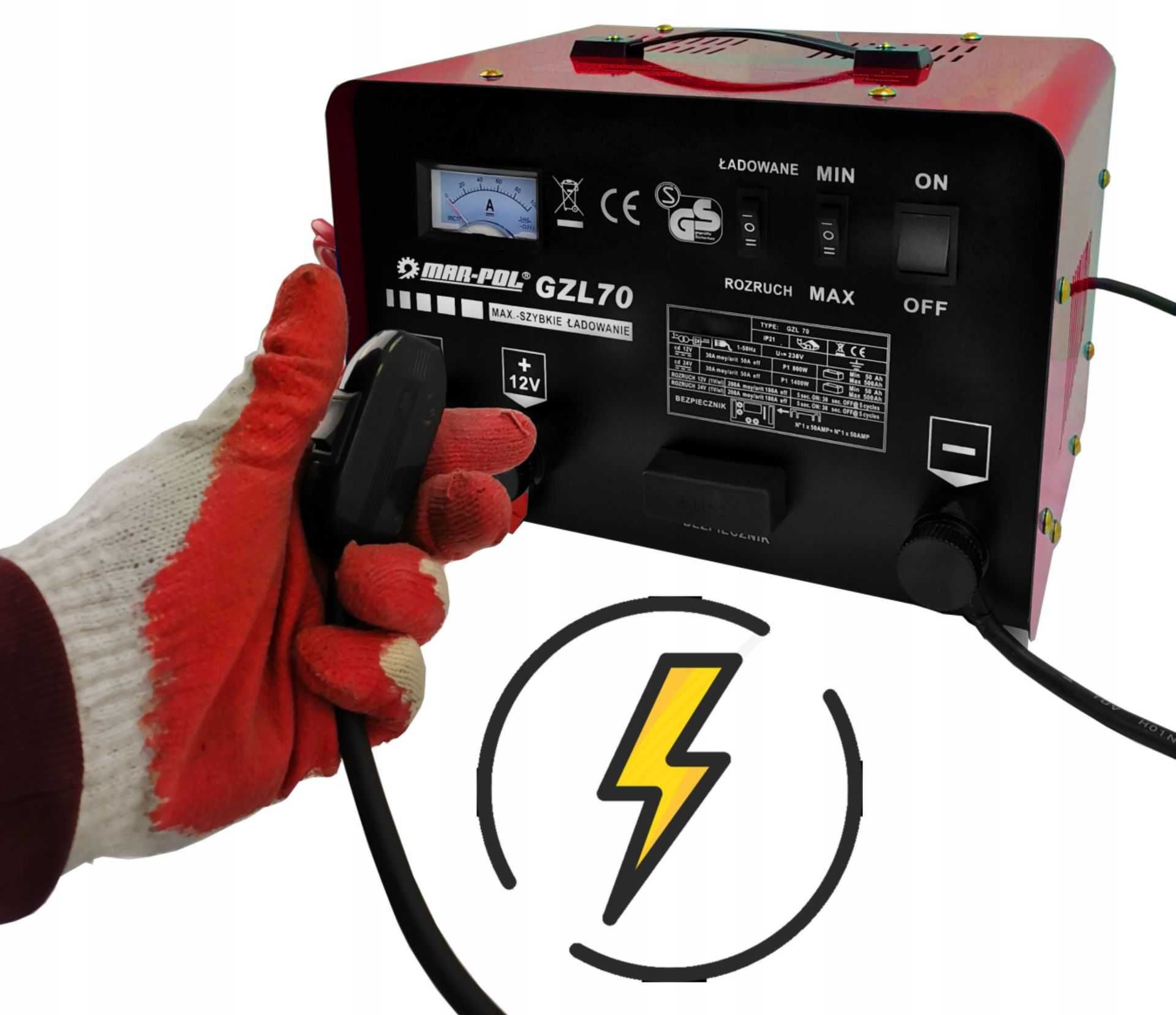 PROSTOWNIK SAMOCHODOWY Roruchem Do Akumulatorów 180A 12V 24V 50-500AH
