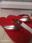 Japonki Calvin Klein Jeans nowe metaliczne 46 30,5 cm