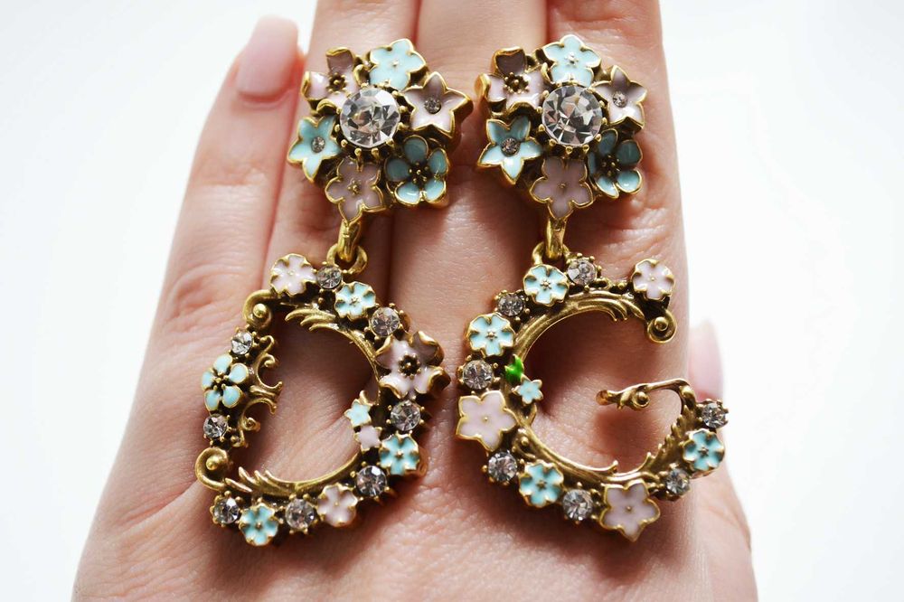 Роскошные серьги цветы DG Dolce & Gabbana