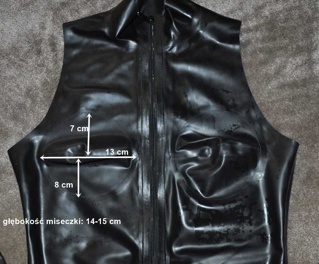 Czarny kombinezon latex 100% guma r. M/L