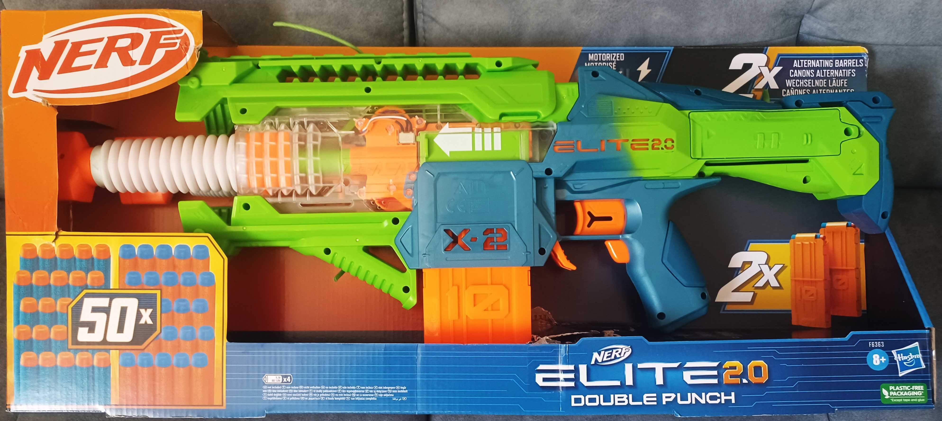 PISTOLET Hasbro Nerf Elite - Wyrzutnia Double Punch + strzałki F6363