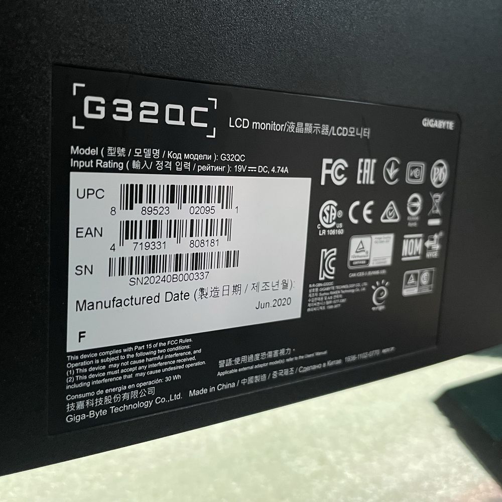 Monitor Gaming Curvo 31,5” Gigabyte G33QC
