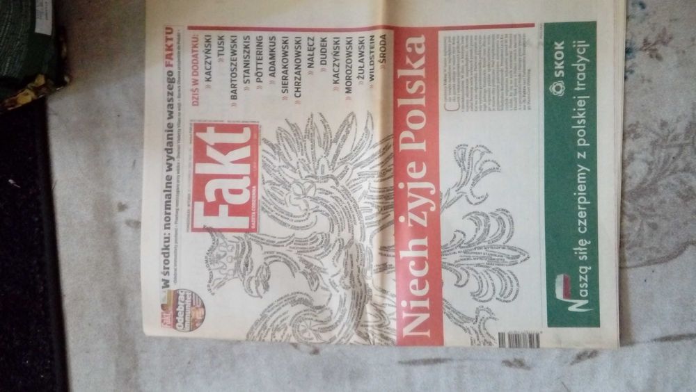 FAKT gazeta 11 listopad 2008 rok Niech Żyje Polska