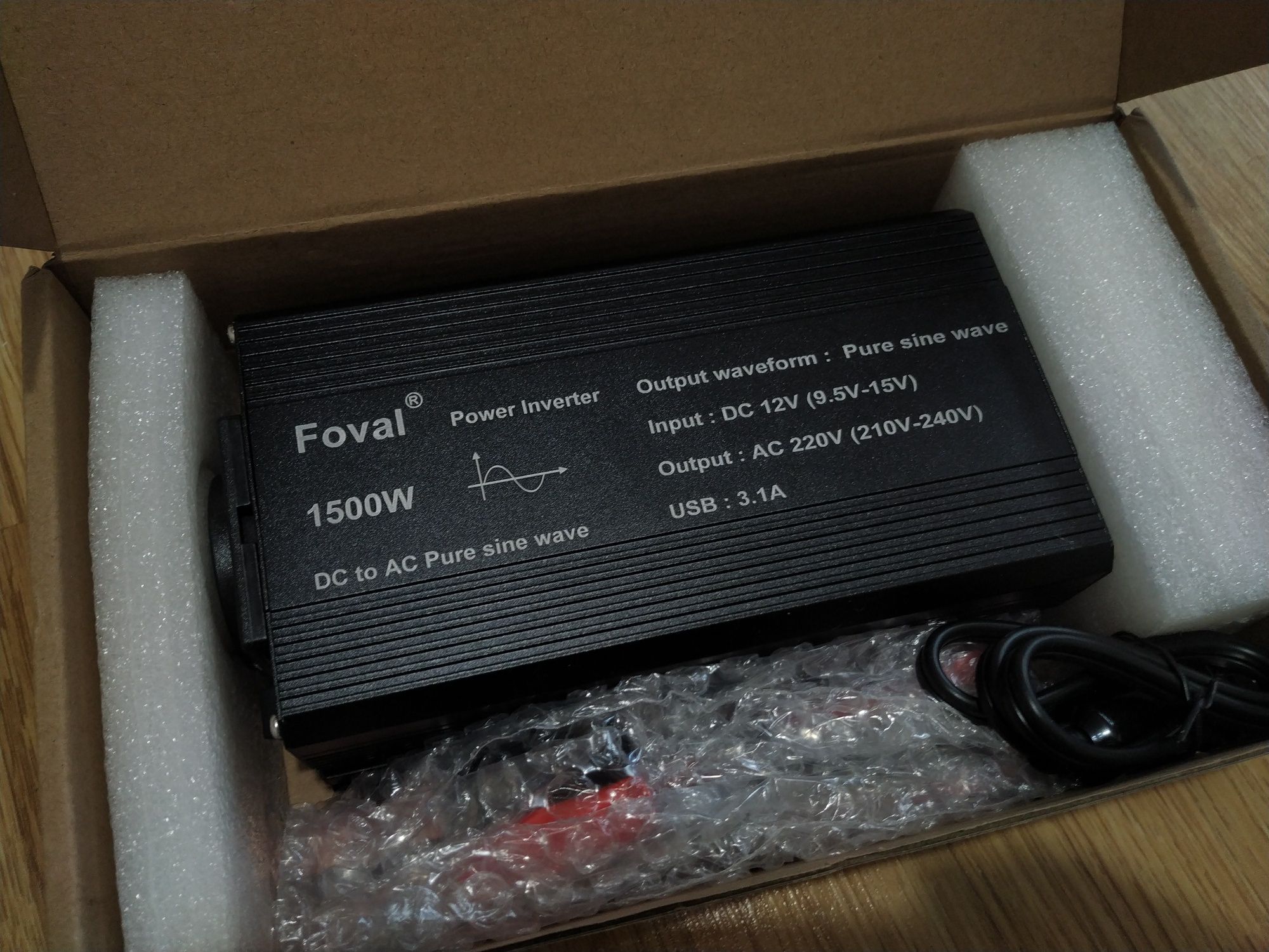 Інвертор FOVAL 1500W - 12V-220 - синусоїда для котла