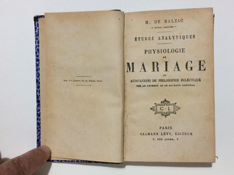 Physiologie du mariage - Honoré de Balzac (1866)