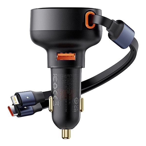 Ładowarka samochodowa Baseus Enjoyment USB-A z kablem USB-C / Lightnin