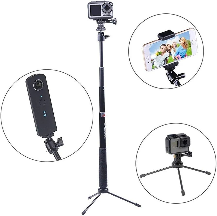 Smatree SmaPole Q3 drążek teleskopowy ze statywem do tel. GoPro 90cm