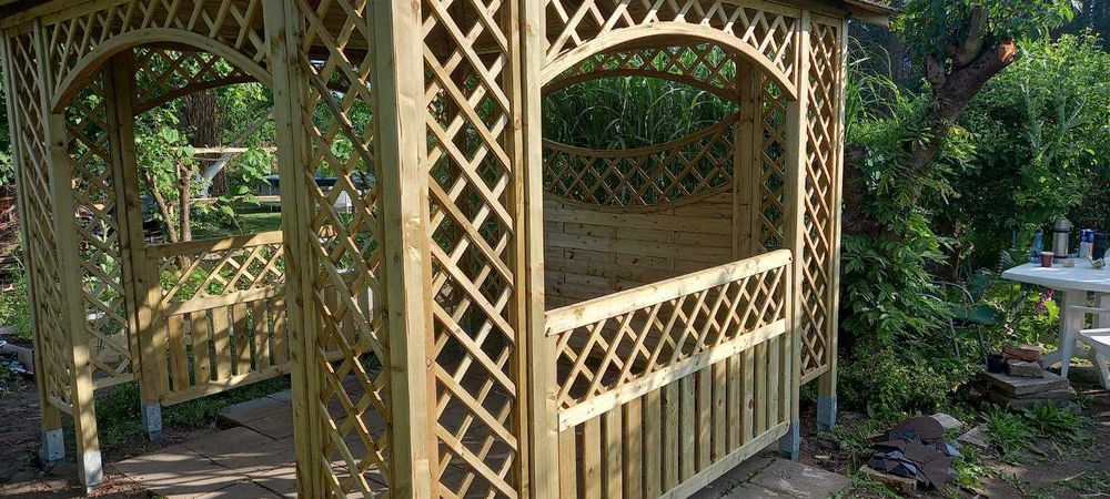 ALTANA ogrodowa PAWILON z drewna WIATA drewniana pergola deska NOWA