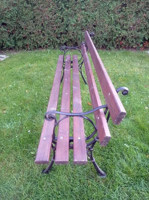 Ławka z oparciem - parkowa, ogrodowa.