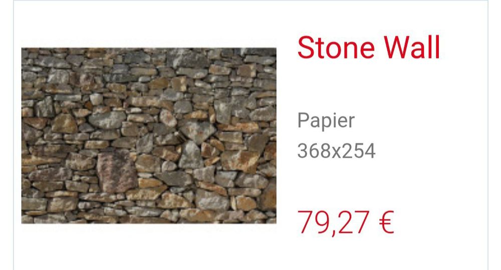 Papel de Parede / Mural Komar Stone Wall – Novo no Tubo (368×254 cm)