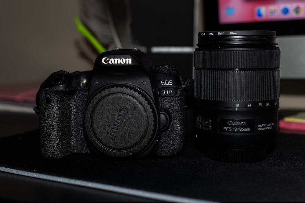 Aparat canon 77D +obiektyw 18-135mm