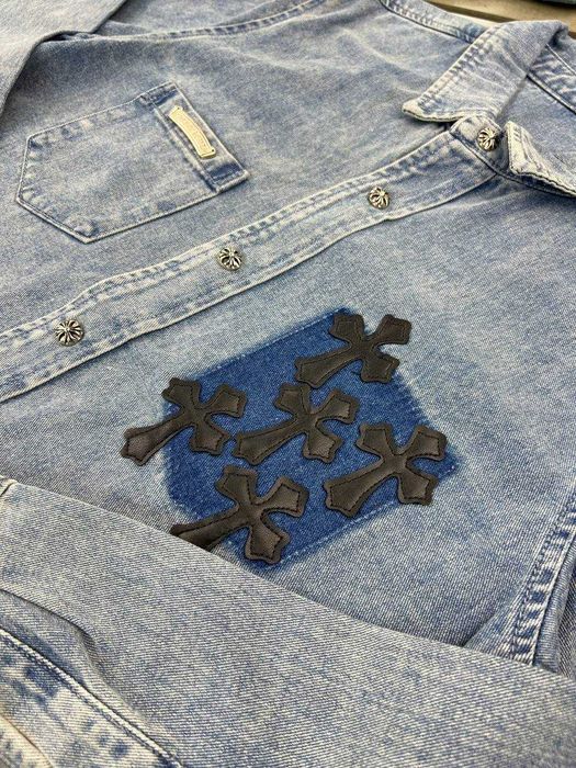 Рубашка Chrome Hearts джинсовая рубашка Хром Хартс сорочка p041