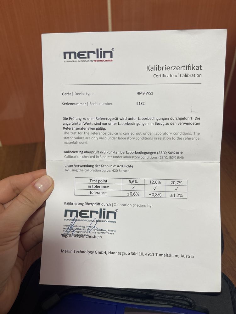 Вологомір Merlin HM9 WS1