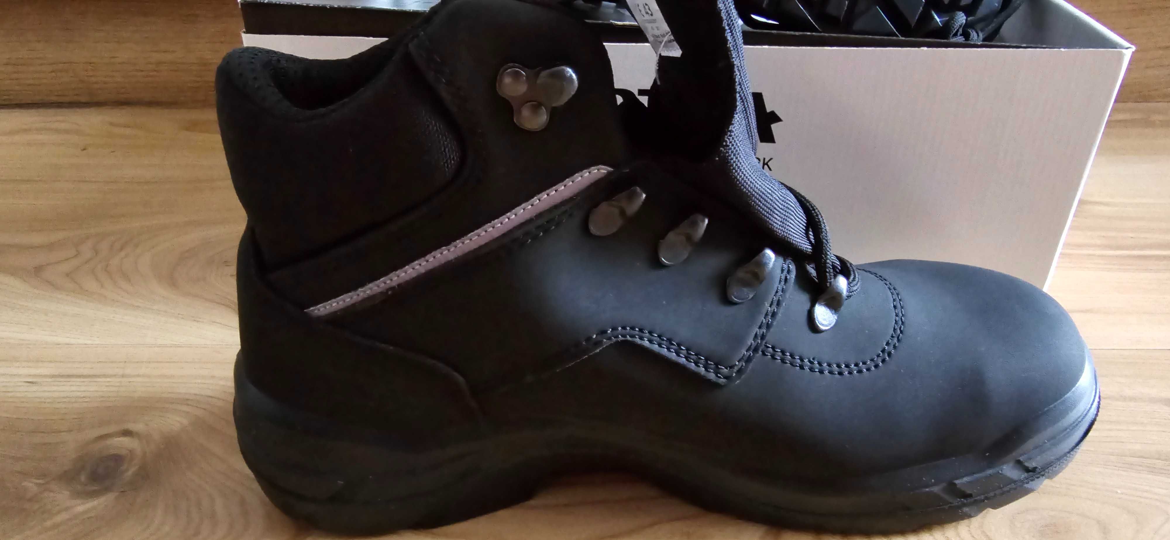 BUTY NOWE robocze nosek metalowy czarne odblaski 43 rozm polecam