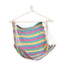 Hoomla Huśtawka VERBERA / Krzesło Brazylijskie kolorowe pasy 100x50 cm