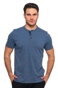 Moraj t-shirt męski z guzikami niebieski r.M, L, XL, 2XL