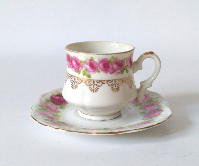 Filiżanka do kawy złocenia róże Bareuther