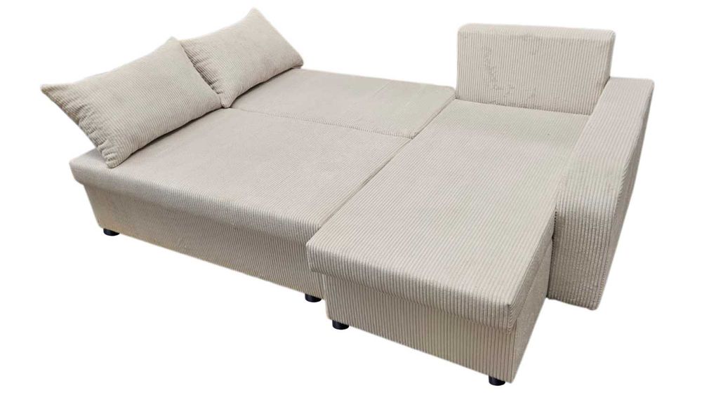 Narożnik PALERMO sztruksowy z pojemnikami na pościel