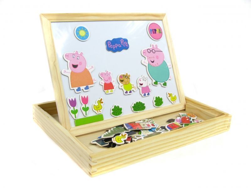 tablica kredowo magnetyczna peppa pig drewniana dwustronna