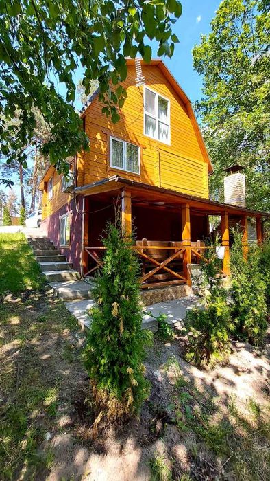 Здаю новий двохпов. зруб з каміном на 12чол.(баня та чан) ліс, Десна