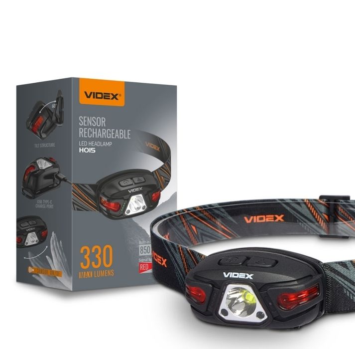 Налобний ліхтар VLF-H015, USB-C зарядка, водонепроникний IP67,