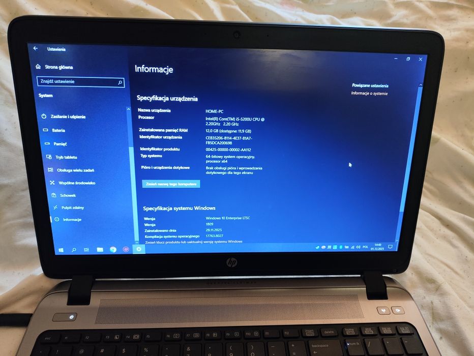 Sprzedam laptopa HP ProBook i5-5200U