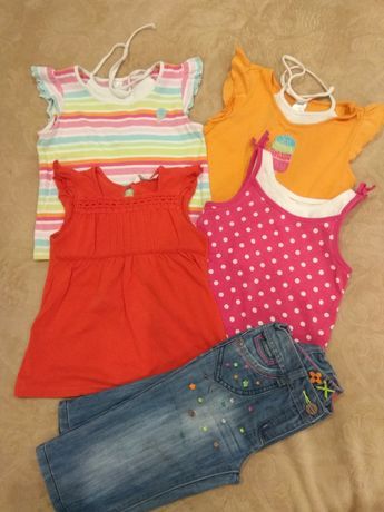 Пакет вещей(бриджи, джинсы,регланы,юбки,футболки) на девочку 116-122