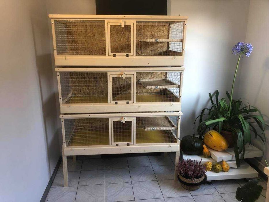 Klatka drewniana zagroda dla królika świnki morskiej, królika.