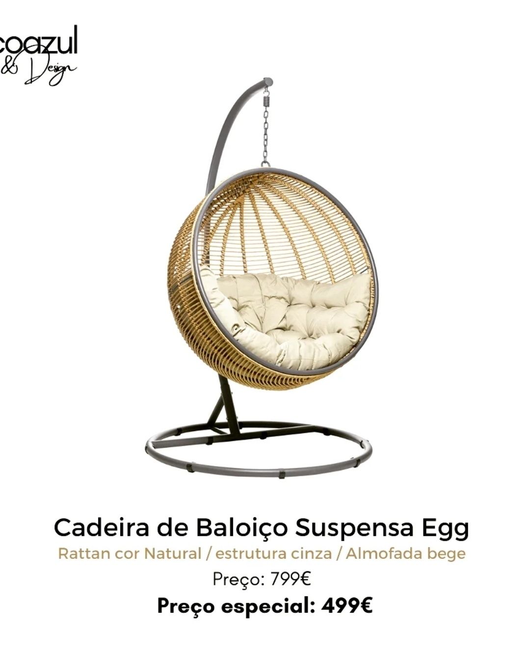 Cadeira de Baloiço Egg Grande By Arcoazul