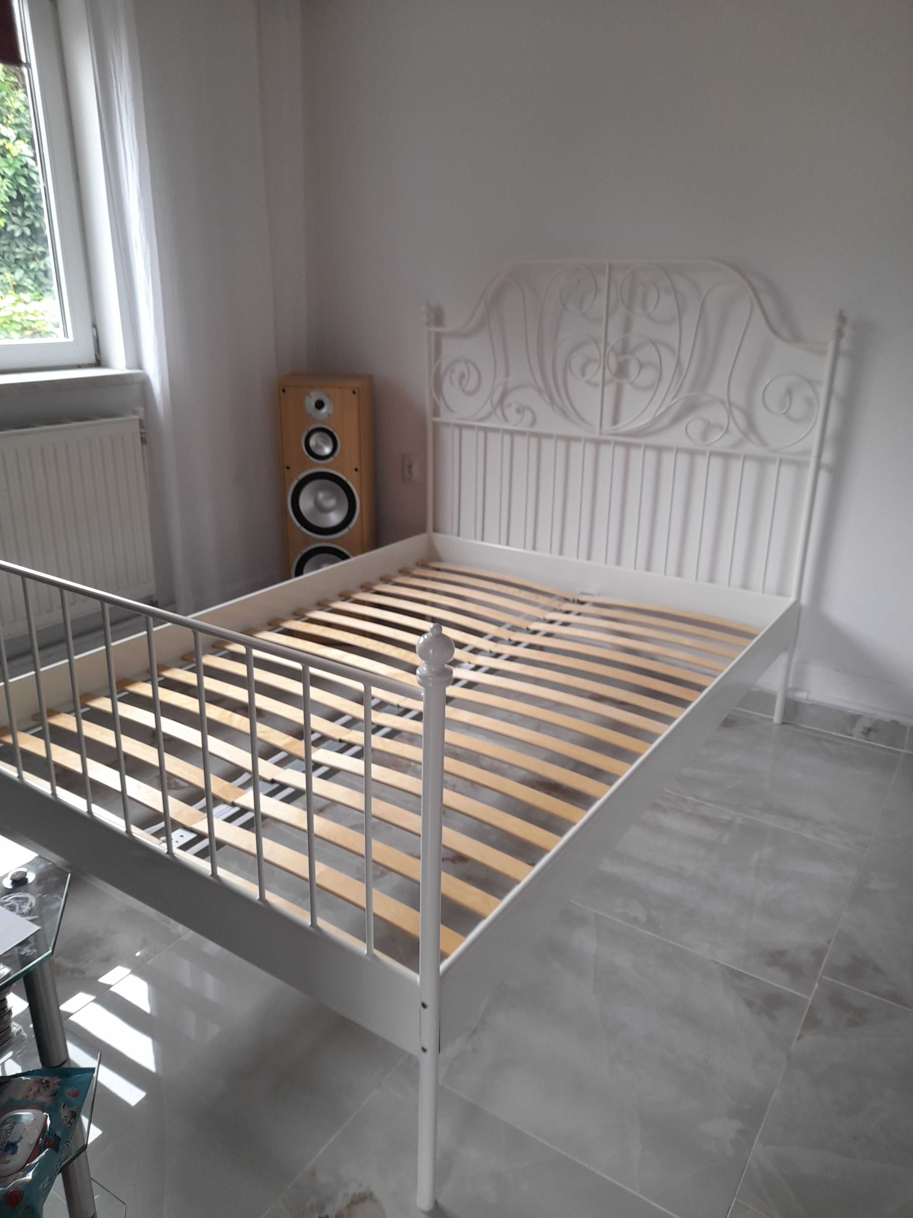 Łóżko  metalowe z materacem 140x200cm Ikea Lervik