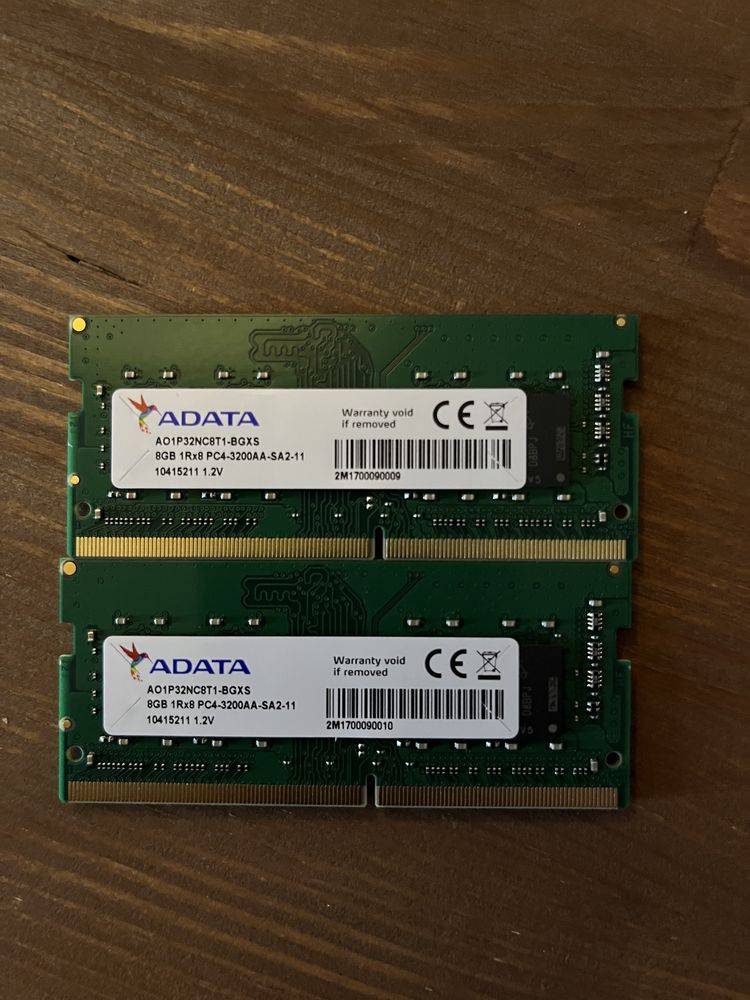 Оперативная памать ноутбка ADATA DDR4 3200 8Gb