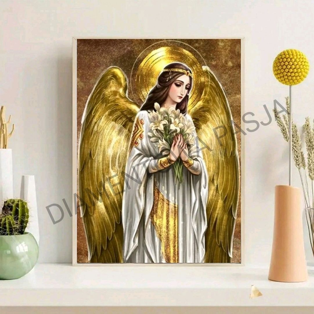 Haft diamentowy ANIOŁ STRÓŻ mozaika diamentowa Diamond painting do WYK