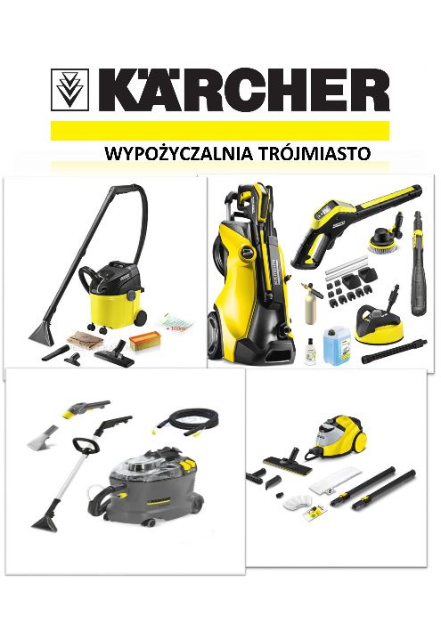 Wypożyczenie Wynajem Karcher odkurzacz piorący myjka parownica Gdańsk