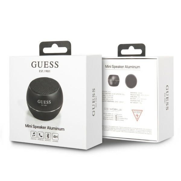 Guess Głośnik Bluetooth Guwsalgek Speaker Mini Czarny/Black