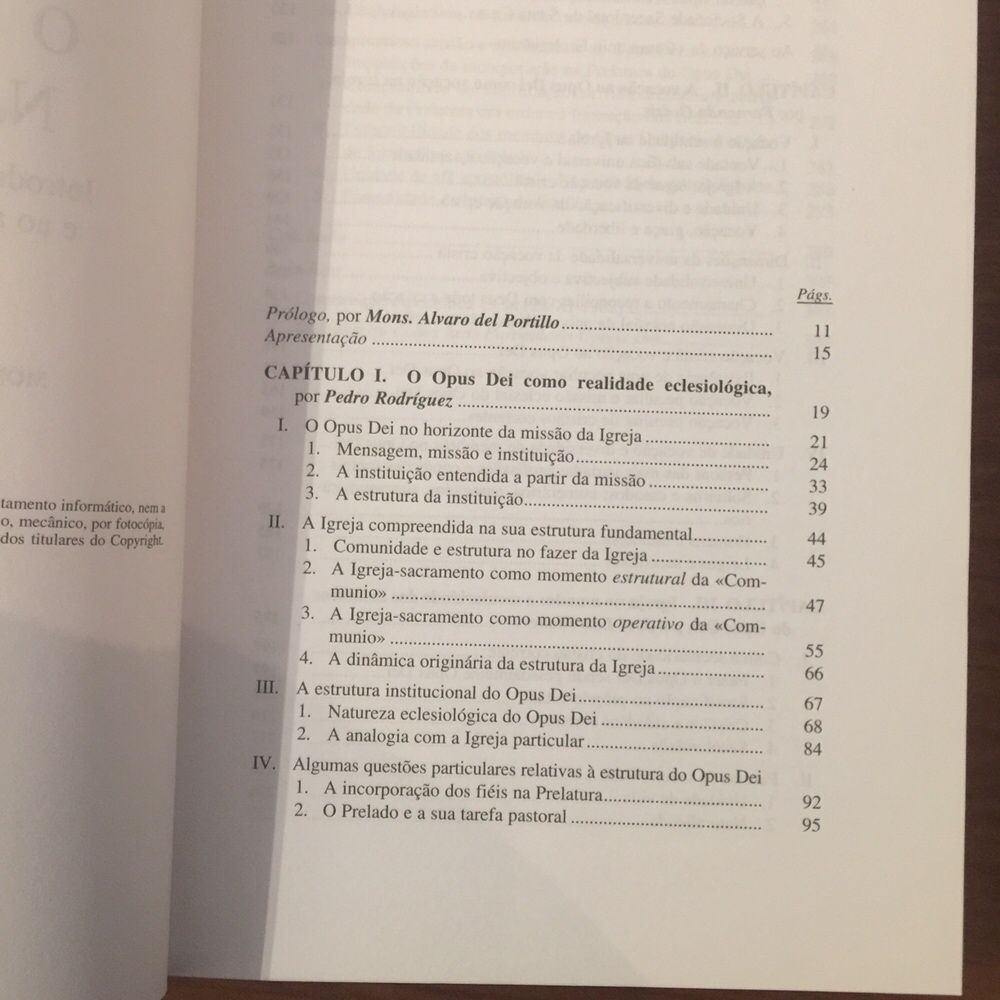 Livro: O Opus Dei na Igreja - Pedro Rodriguez - 1993 1a edição