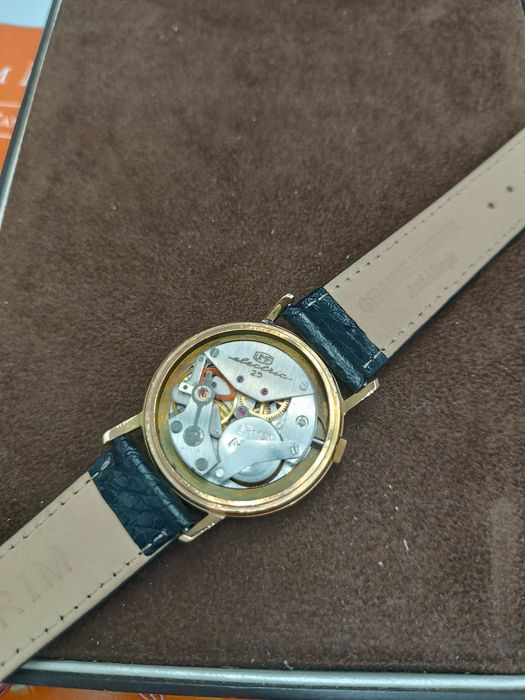 Zegarek  męski worldtime elektra  glasihite pozłacany unikat