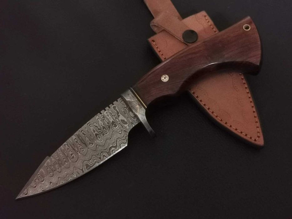 DAMAST nóż myśliwski BOWIE stal damasceńska 26cm. FINKA bushcraft