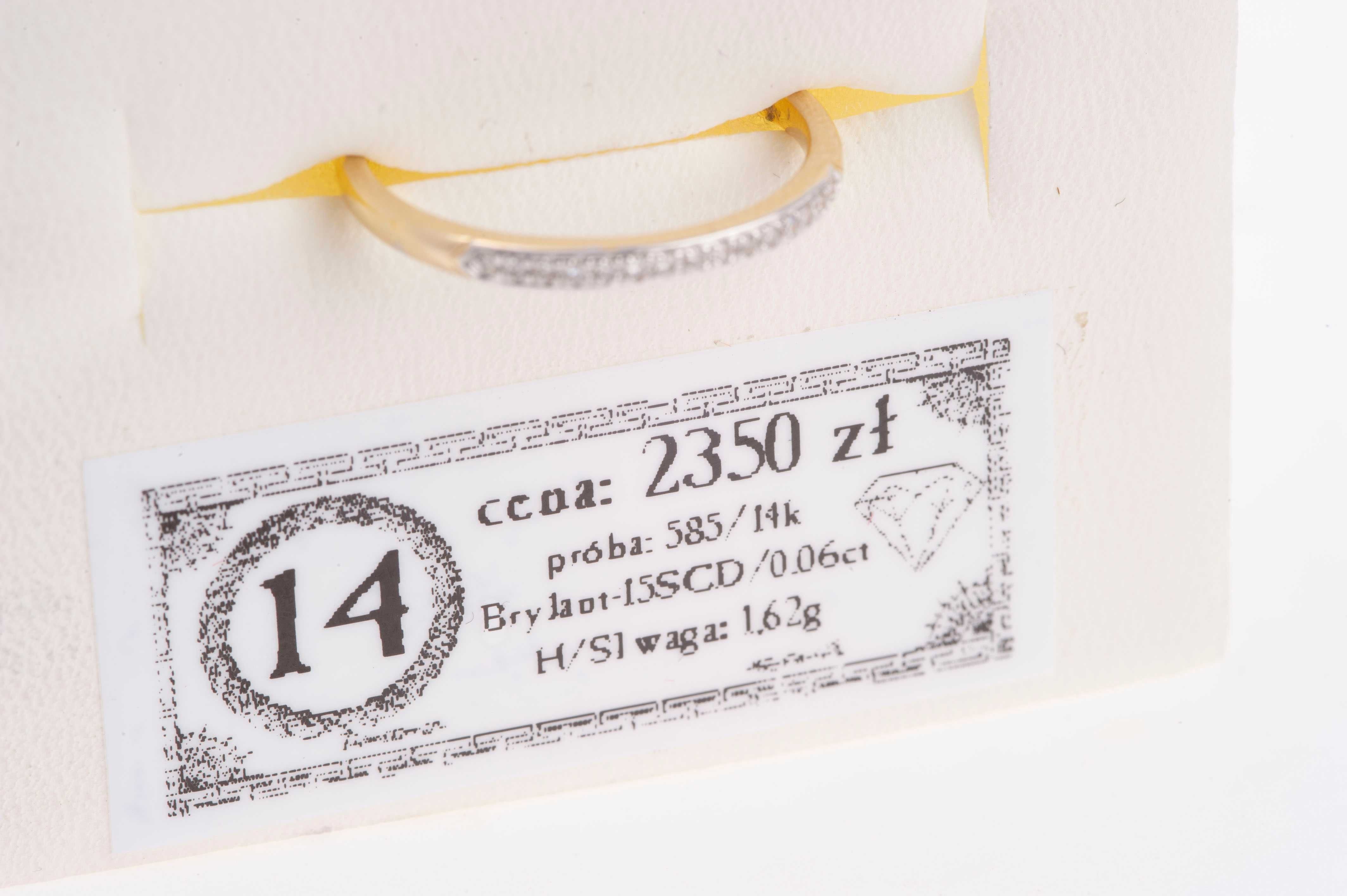 Złoty pierścionek zaręczynowy z diamentami i certyfikatem 3254