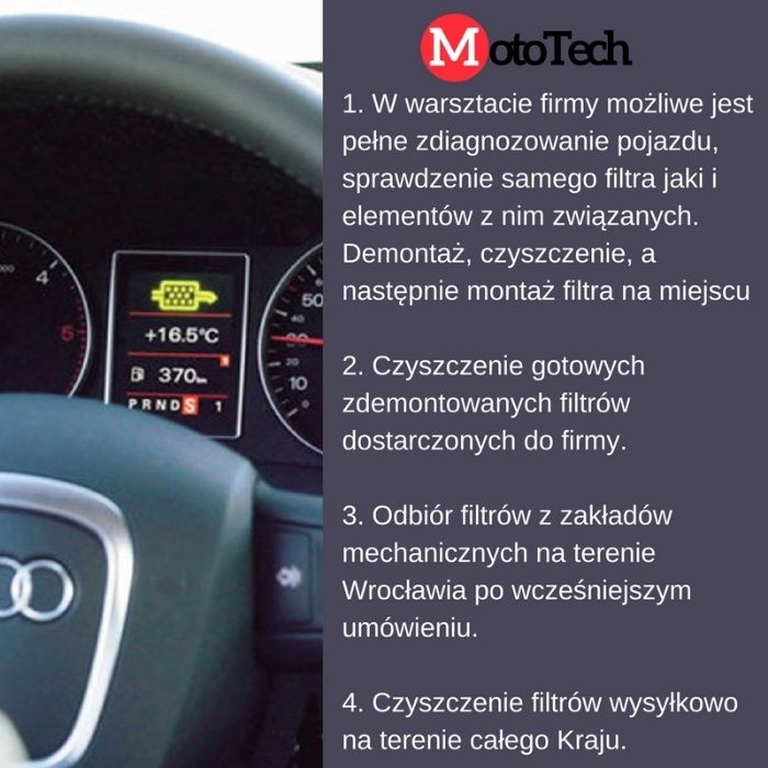 Czyszczenie filtrów cząstek stałych DPF FAP i SCR CAŁA POLSKA od 349zł